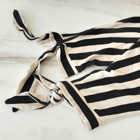 CHAPS STRIPED BOAT NECK DOLMAN 3 QTR KNOT TIE SLEEVE TOP SZ S - Picture 5 of 7